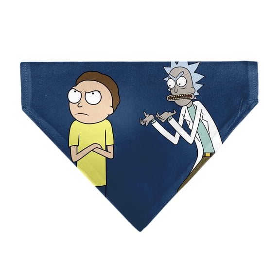 Rick and Morty Pet Bandana Rick and Morty Arms Crossed Pose Blue Slip On Collar Bandana Only