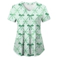 thumbnail image 5 of felwors Scrub Tops for Women Plus Size Stretch V Neck Short Sleeve Nursing Scrub Shirts Lightweight Medical Uniform (Light Green, XXL), 5 of 5