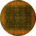 thumbnail image 1 of Ahgly Company Machine Washable Indoor Round Persian Yellow Traditional Area Rugs, 3' Round, 1 of 4