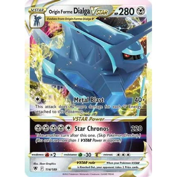 Tarjeta coleccionable Pokémon Origin Forme Dialga VSTAR 114/189