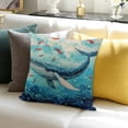 thumbnail image 3 of ZFLMY Outdoor Patio Throw Pillow Cover Watercolor Whale Farmhouse Décor Outside Furniture Swing Seat Bench Chair Decorative Cushion Cases  Deep Seat Bed Couch Sofa 24x24in, 3 of 5