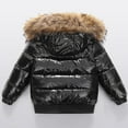 thumbnail image 3 of KAUOD Boys Girls Fuzzy Hooded Puffer Coats Snap Buttons Winter Outwear Windproof Down Jackets Kids Toddler Warm Clothes, 3 of 3