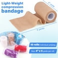 thumbnail image 2 of LotFancy Self Adhesive Bandage Wrap, 4" x 5 Yards, Elastic Cohesive Bandage, First Aid Medical Tape, 2 of 7