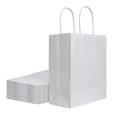 thumbnail image 1 of Bolsa de papel Bagmad Kraft, paquete de 50 unidades, 20 x 12 x 25 cm, color blanco medio, 1 of 7