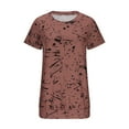 thumbnail image 4 of Bowake Hauts à Manches Courtes pour les Femmes à la Mode Col Rond Imprimé Tee Shirts Casual Robe d'Été en Vrac Tee Tops Blouse, 4 of 6