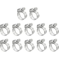 12-pack 3/8" - 5/8" Adjustable Stainless Steel Worm Gear Hose Clamp-Hose Clamps Duct Clamp for Securing Hose, Pipe, Plumbing, Tube and Fuel Line