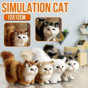 B Realistic Plush Cat Toy Lifelike Simulation Stuffed Animal Soft Cuddly Kitten Doll Home Decoration Gift 4.72 Inch 1.90 Oz