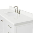 thumbnail image 6 of ARIEL Cambridge 55" White Bathroom Vanity with Sink, 1.5" Edge Pure White Quartz Countertop & Backsplash, Center Rectangular Sink, 2 Soft Closing Doors, 9 Full Extension Dovetail Drawers, 6 of 8