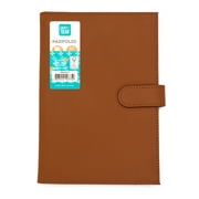 Pen+Gear Small Leatherette Padfolio, Brown, Includes 1 Lined Paper Writing Pad, College Ruled