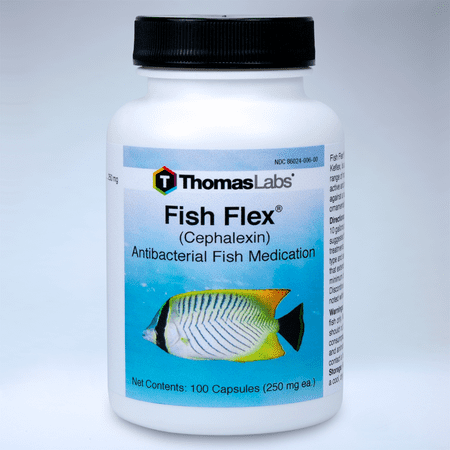 Thomas Labs Fish Flex (Cephalexin) Antibacterial Fish Antibiotic Medication, 100 Count (250 mg.
