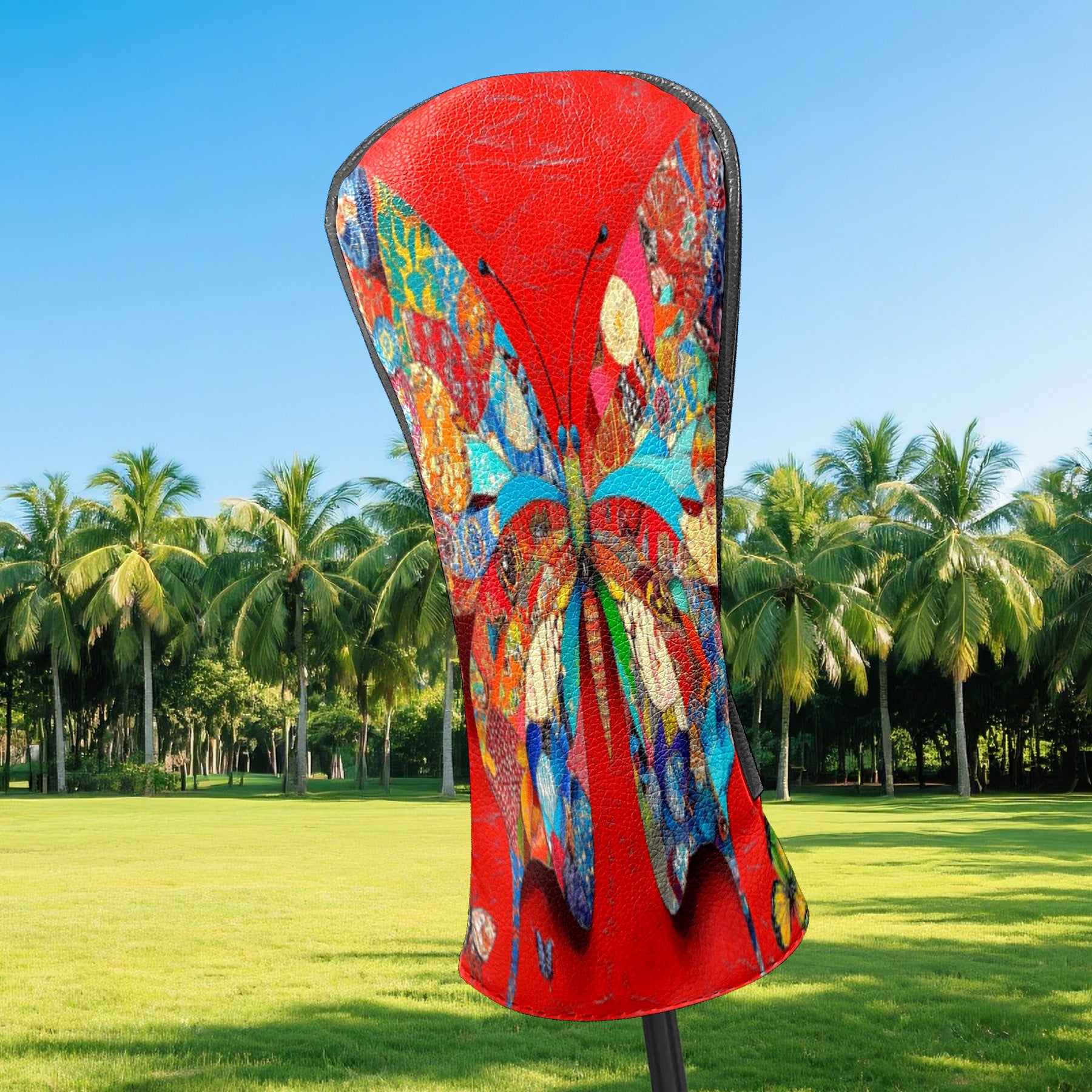 Golf Club Head Cover Waterproof Leather Golf Accessories HeadCovers Set Driver Headcover for Women Men Butterfly