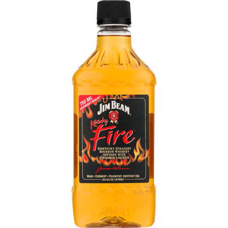 Jim Beam Kentucky Fire Bourbon Whiskey, 750 ml Traveler
