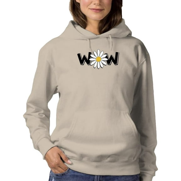 Wow Daisy Banner. Hoodie Women -Image by Shutterstock, Female x-Large