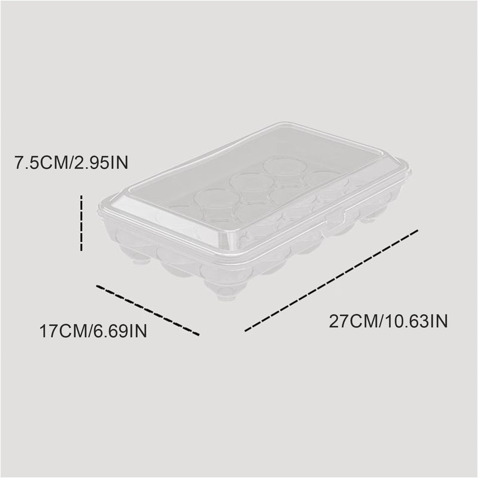 THHEIC 24 Grids Transparent Egg Storage Box, Rolling Plastic Egg Holder Basket Organizer for Kitchen Fridge