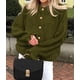 thumbnail image 4 of Cardigan PRETTYGARDEN Mujer Corto Verde Militar XL, 4 of 5