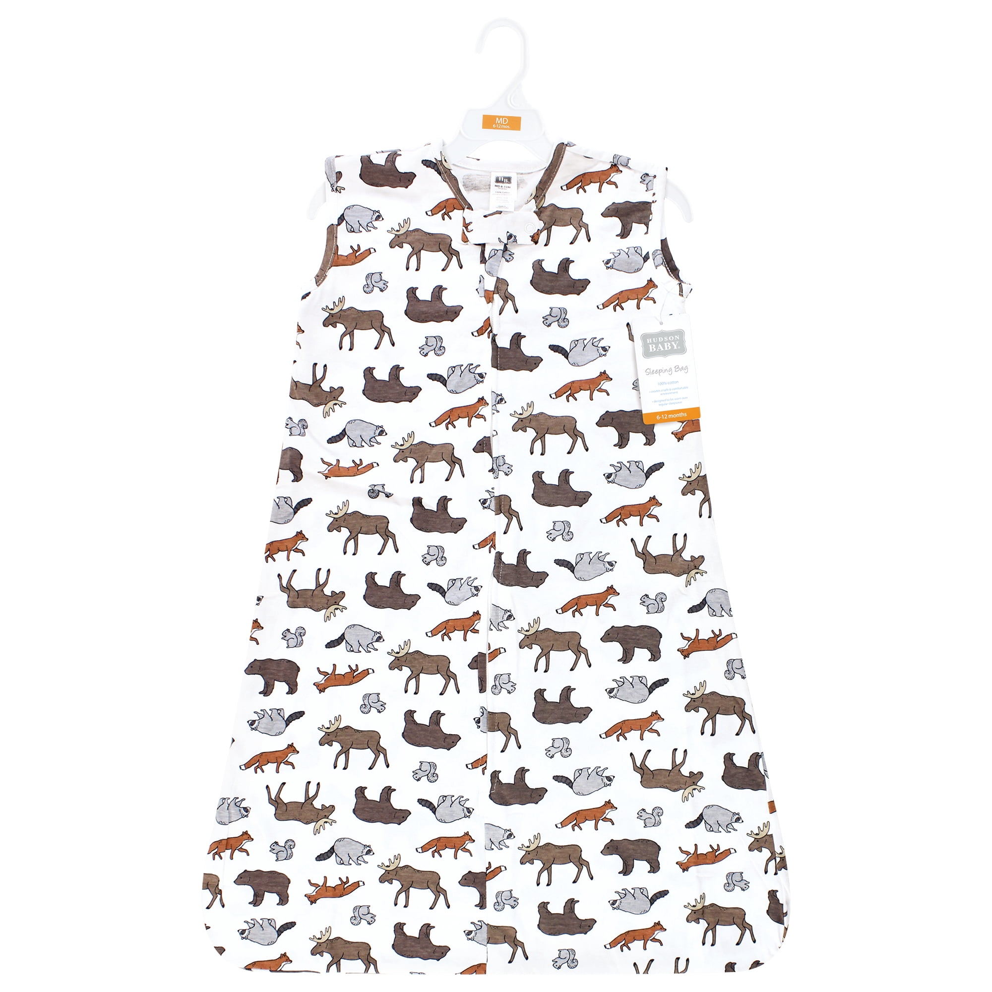 Hudson Baby Infant Boy Cotton Sleeveless Wearable Sleeping Bag, Sack, Blanket, Animal Adventure, 0-6 Months