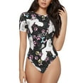 thumbnail image 1 of Balery Cute Poodle Dog Body de cuello redondo de manga corta para mujer Tops de manga corta Tops básicos-X-Large, 1 of 7