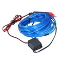 thumbnail image 4 of Tira de luces LED para coche de 5 m/16,4 pies con controlador de encendedor de cigarrillos, luz ambiental luminosa para interior de coche, CC de 12 V, color azul, 4 of 15