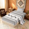 thumbnail image 2 of Manfei Southwestern Aztec Twin Sheets, Bohemian Black Beige Bedding, Reversible 3 Pieces1 Flat Sheet + 1 Fitted Sheet + 1 Pillowcase, 2 of 6