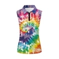 thumbnail image 2 of Uorisanigo Colorful Tie-Dye Women's Golf Top Casual Quarter Zip Women's Sleeveless Golf Tennis Shirts Quick Dry Comfortable Athletic Shirt for Tennis Hiking & Outdoor Sports, 2 of 7