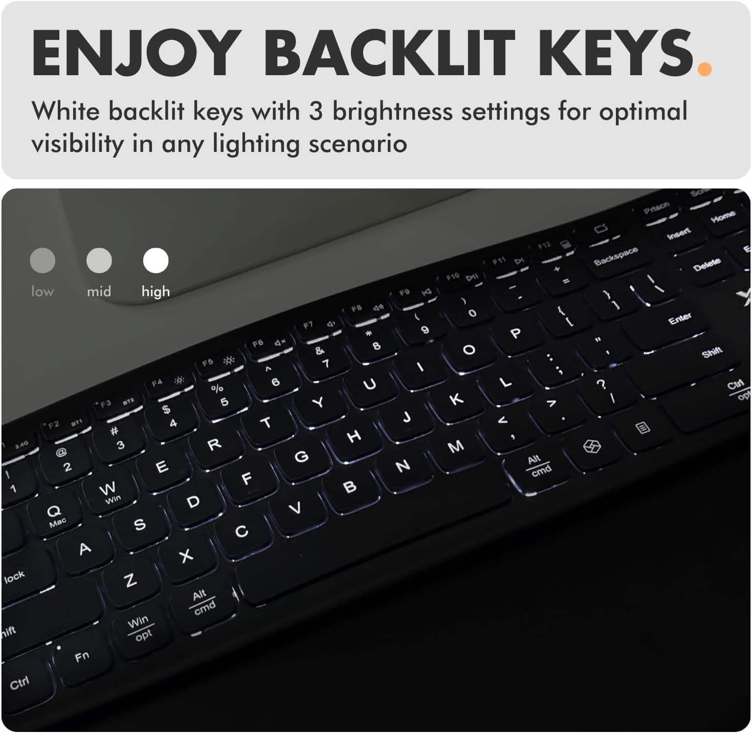 X9 Backlit Wireless Keyboard and Mouse (Bluetooth + 2.4G) Ergonomic Keyboard and Mouse Wireless Combo with Wrist Rest, Rechargeable, Light Up, Full-Size Set for Phone, Computer, Laptop, Windows, Mac