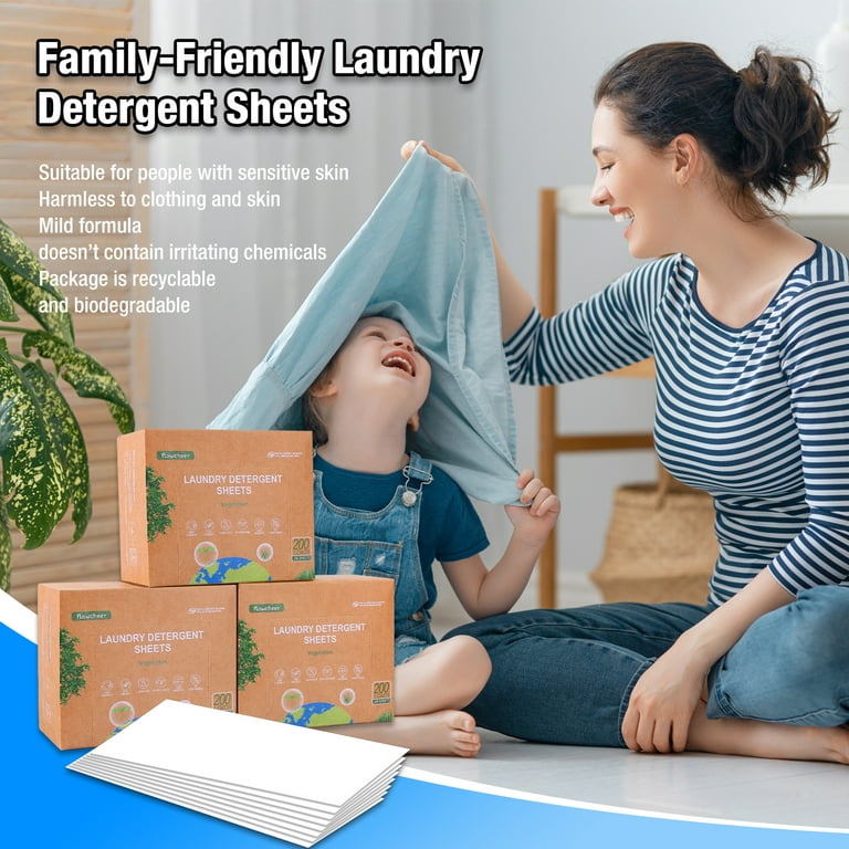 Flowcheer Laundry Detergent Sheets - 100 Sheets - Vegetation Fragrance