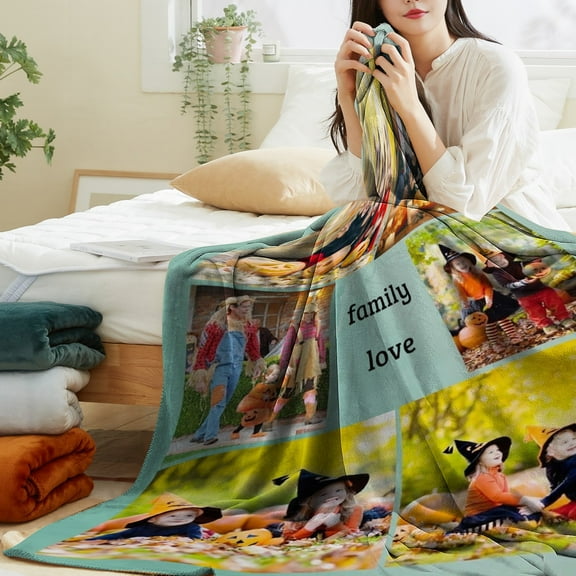 Halloween blanket soft Halloween reality and pumpkin portrayal pattern pillow blanket flannel plush bedding blanket children's adult travel gift 150*200