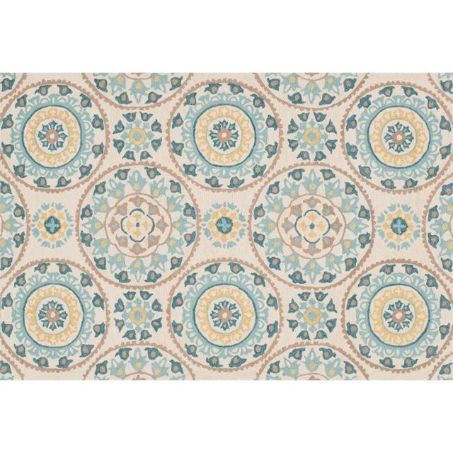 Loloi Francesca 2'3" x 3'9" Hand Hooked Rug in Ivory and Beige