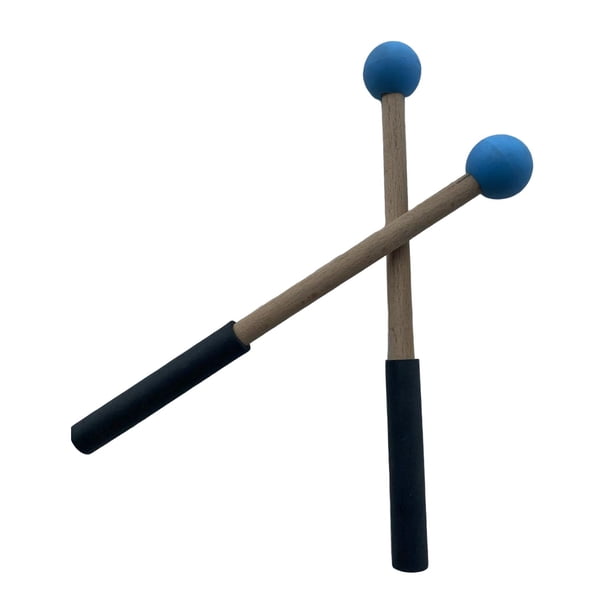 2x Baquetas de Silicona para Percusión Manual para Glockenspiel Xilófono Azul
