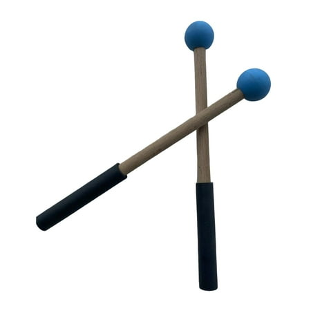 2 Pieces Silicone Drumsticks Hand Percussion Mallets Cymbal Mallet for Glockenspiel Percussion Accessories Replacement Blue