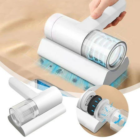 

Bed Vacuum Cleaner 12KPa Handheld Cold Light Deep Mattress Vacuum Cleaner With HEPA Filter Effectively Clean Up For Pillows Sheets Mattresses Sofas Plush Toys And Other Fabric Face Home Appliances