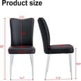 thumbnail image 4 of SUDICA Dining Chairs Set of 4, Black PU Leather Upholstered High Back Kitchen Chairs with Silver Metal Legs for Dining Room, 4 of 7