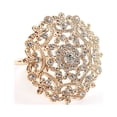 thumbnail image 3 of Balsa Circle 4 Flower Gold Metal Dinner Napkin Rings Rhinestones Wedding Party Events Reception Decorations, 3 of 8