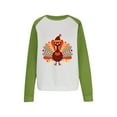thumbnail image 5 of VKOYWKM Fall Sweatshirts Women Long Sleeve Thanksgiving Turkey Graphic Soft Loose Fit Color Block Raglan Sweatshirts Long Sleeve Crew Neck Pullover Sweatshirt, 5 of 5