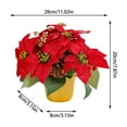 thumbnail image 2 of YOHAVEN Artificial Poinsettia Potted Flowers, Red Christmas Holiday Decoration for Home Office Table Shelf Porch Party Seasonal Festive Floral Display, 2 of 5