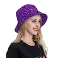 thumbnail image 4 of Balery Purple Glitter Sun Hats for Men Women Bucket Hat UPF 50+ Buckey Hat Boonie Hat Foldable UV Protection Hiking Beach Fishing Summer, 4 of 9