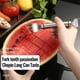 thumbnail image 3 of Cortador de sandía y tenedor 2 en 1 | Rebanador de sandía de acero inoxidable | Cortador de fruta de verano para fiestas familiares y camping | Diseño fácil de presionar para cortar cubos de sandía, 3 of 7