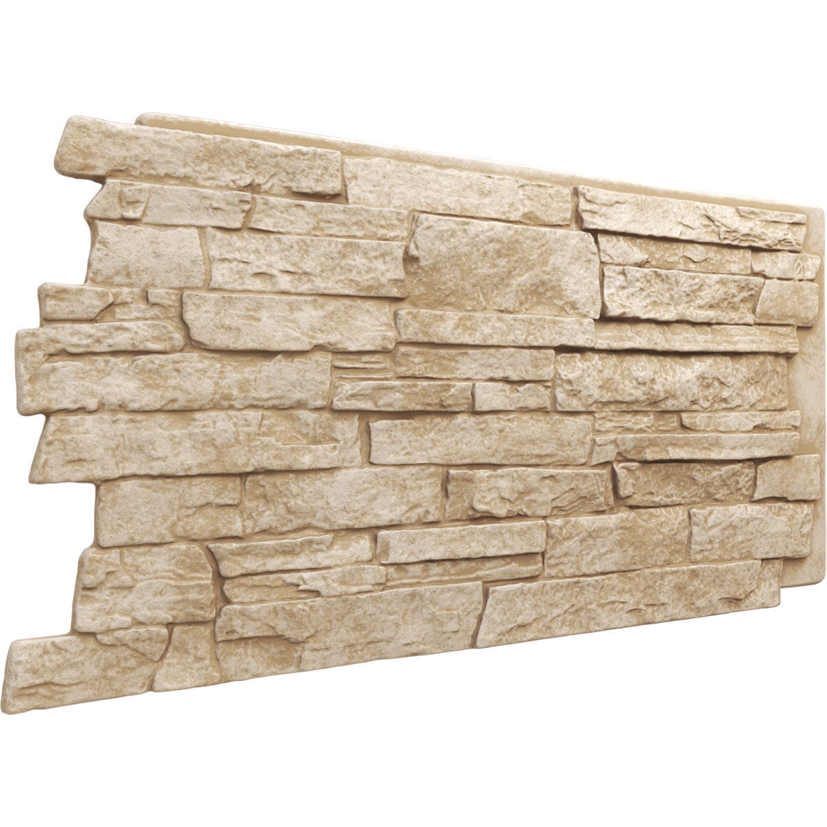 Ekena Millwork 49"W x 25.50"H x 1.25"D Acadia Ledge Stacked Stone, StoneWall Faux Stone Siding Panel, Sandstone