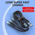 thumbnail image 4 of 100W Fast Charging Cable 3-in-1 for iPhone/Android/Type-C - Multiple Charger Cable, 4 of 5