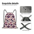 thumbnail image 3 of Yiaed Skull lips record Guitar Print Drawstring Bags Drawstring Backpack Bulk String Back Pack Gym Sport Bag-Small, 3 of 5