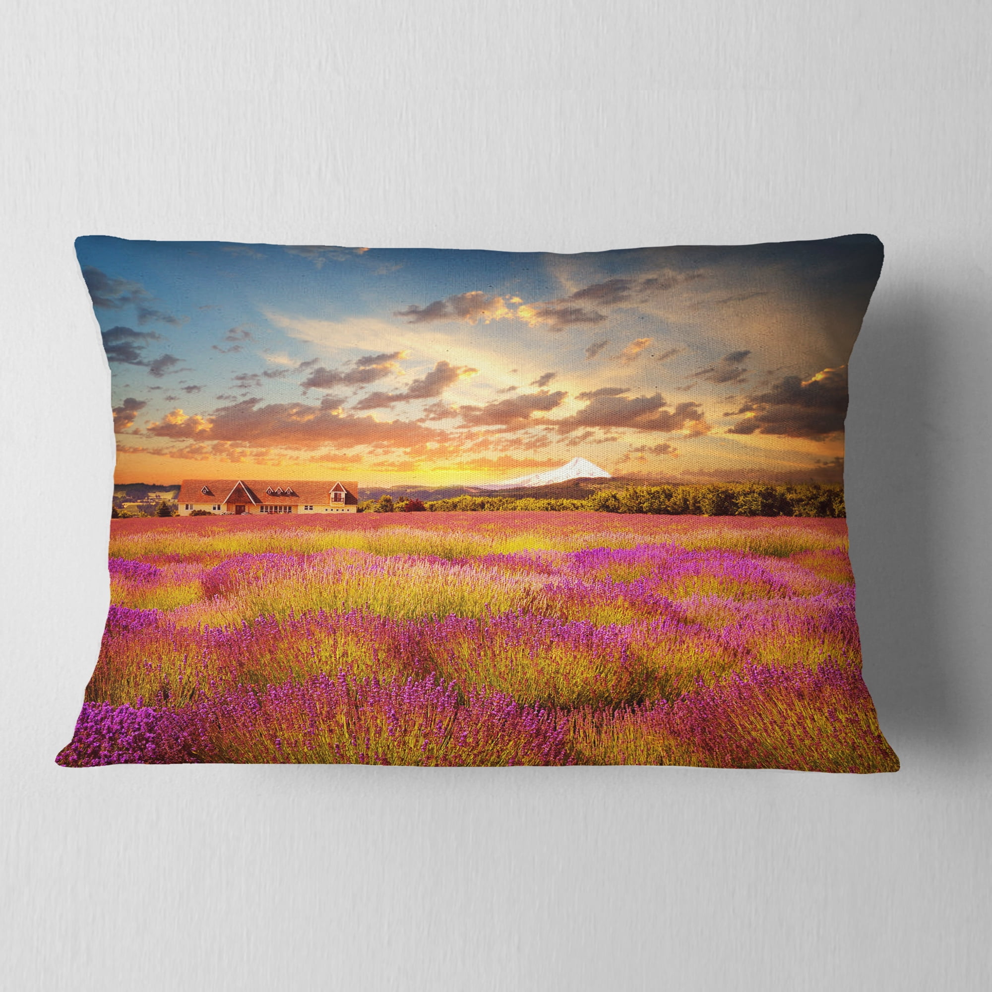 Designart 12" x 20" Yellow Polyester Throw Pillow