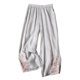 thumbnail image 3 of TaTaai Women Spring Summer Cotton Linen Like Embroidered Loose Wide Leg Cropped Pants Casual Fashion Style Lightweight Breathable Machine Washable No Fading Daily Office Leisure Wear Gift, 3 of 5