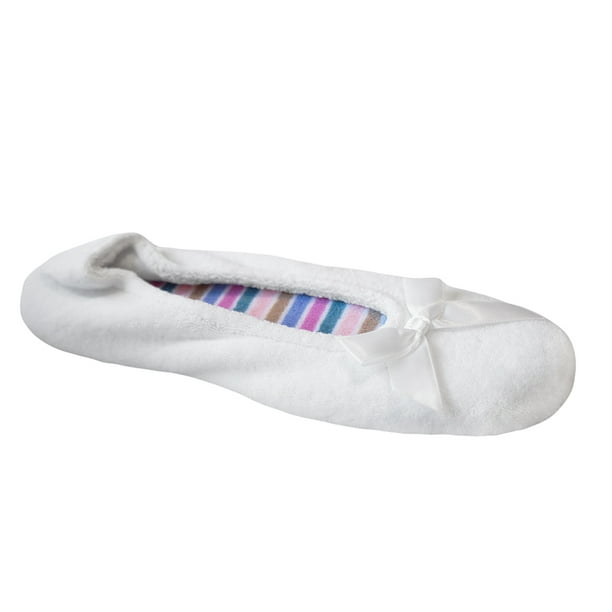 isotoner terry ballerina slippers