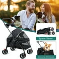 thumbnail image 5 of Limorve Pet Stroller 4 Wheels Dog Cat Stroller,Foldable Dog Cat Cage Jogger Stroller with Storage Basket and Cup Holder,Breathable and Visible Mesh for Medium Small Dogs Cats, 5 of 10