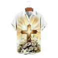 thumbnail image 6 of COSFO Button Down Shirts for Men Big And Tall Easter Cross Short Sleeve Tops Graphic Collared Classic Fit Mens Shirts, 6 of 6