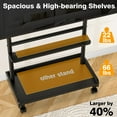thumbnail image 3 of TAVR Furniture Mobile Rolling TV Stand with Wooden Storage Shelf for 40-86 inch TVs, Height Adjustable, 3 of 8