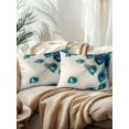 thumbnail image 2 of Waterproof Outdoor Throw Pillows with Inserts 12"x20" Set of 2, Peacock Feather Soft Decorative Pillowcases for Couch Bedroom, Teal Ethnic Rustic Farmhouse Elegant Pillow Covers for Sofa Living Room, 2 of 8