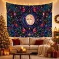 thumbnail image 3 of Personified Moon Face with Sunburst Against Navy Starry Sky, Mystical Celestial for Space Lovers, Ornate Holiday Art Decor Christmas Gift, Tapestry Wall Hanging for Bedroom and Living Room, 3 of 7