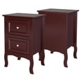 thumbnail image 6 of Tcbosik Brown Nightstand Set of 2, Farmhouse Bedside Table with 2 Drawers, for Bedroom, Small Spaces, Apartments, Living Room, 15.75"L x 11.81"W x 23.62"H, 6 of 8