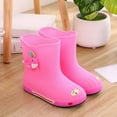 thumbnail image 6 of Caqnni Toddler Rain Boots Baby Kids Easy-on Rain shoes Children Waterproof Shoes for Boys Girls (Pink,30), 6 of 6